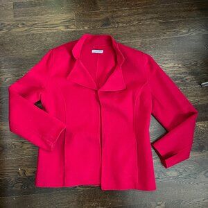 Alexandra Bartlett Red 100% Wool Blazer w/ 2 front slit pockets